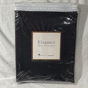 Onyx Black Elegance Sheer Voile Panel Curtain NEW 60"x 84"